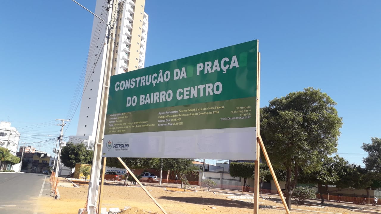 Prefeitura alerta para manipulação de placas de obras durante o período eleitoral em Petrolina