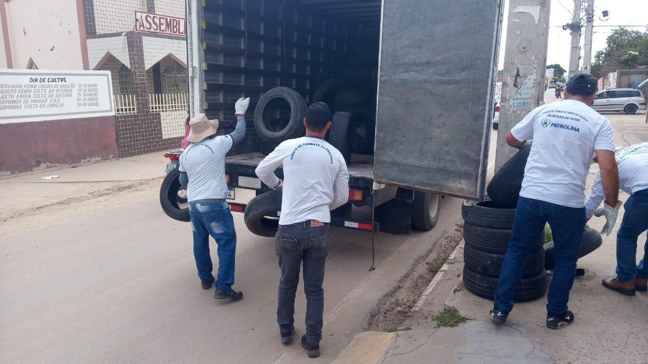 Prefeitura de Petrolina recolhe 13 mil pneus em ações de combate ao Aedes aegypti durante 2025