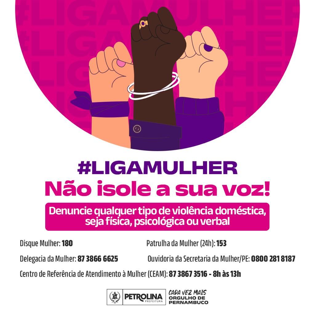 #Ligamulher: saiba como denunciar a violência doméstica e familiar contra a mulher em Petrolina